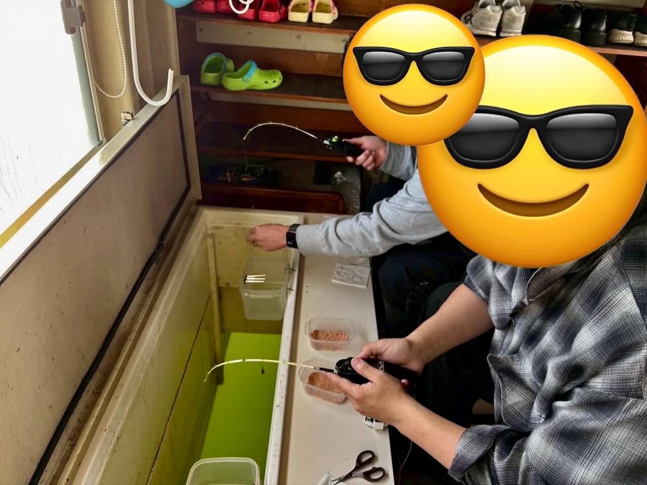 ドーム型のワカサギ釣り